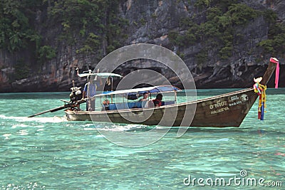 Long-tail boat Editorial Stock Photo